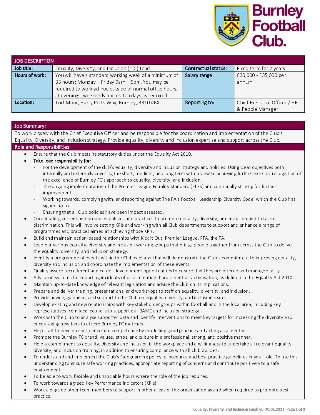 equality-diversity-and-inclusion-lead-job-description-and-person-specification-v2-10-february-2021-1-careers-in-sport